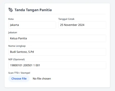 Tanda Tangan Panitia
