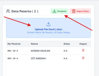Input data siswa
