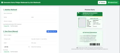 Aplikasi Generator Kartu Pelajar Madrasah Online. Cetak Masal via Excel, Gratis dan Aman!