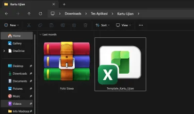 Foto ZIP dan Template Kartu Ujian