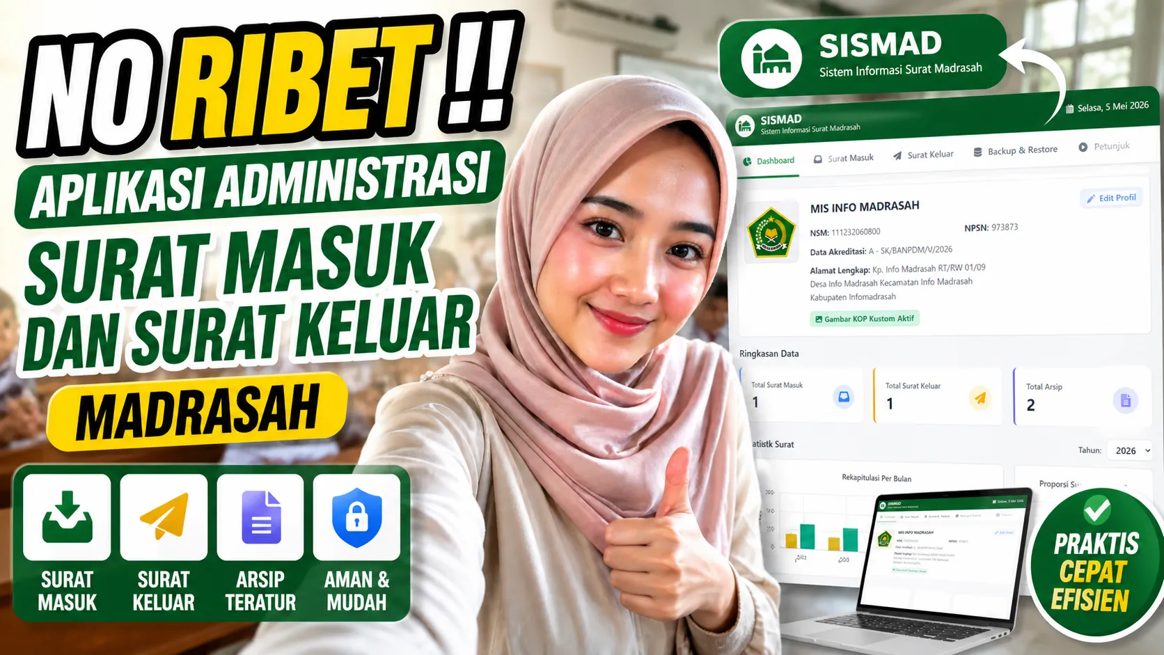No Ribet! Aplikasi Surat Masuk & Keluar Madrasah 100% Offline (Gratis Tanpa Instalasi!)