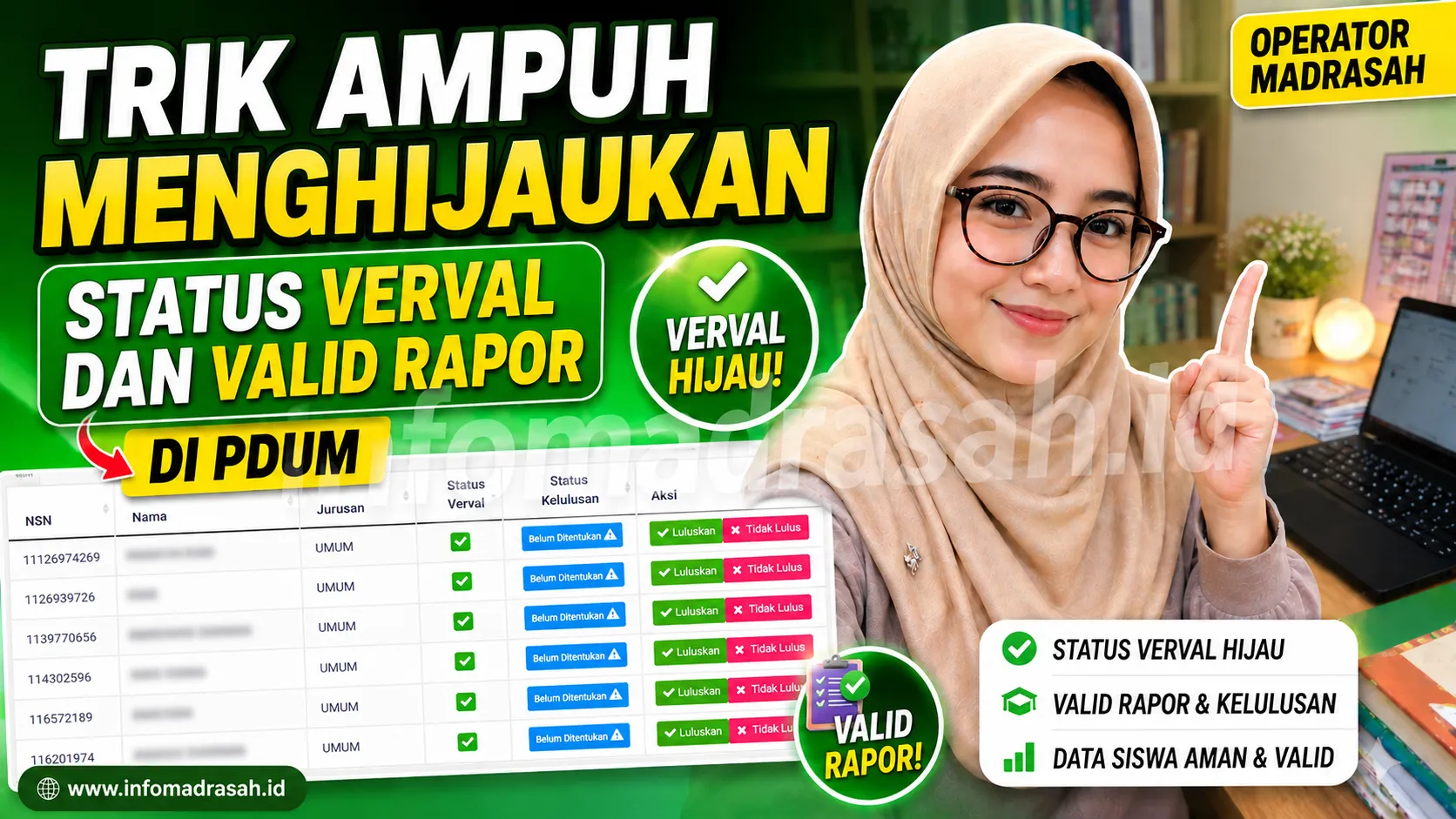 Trik Ampuh Menghijaukan Status Verval dan Valid Rapor di PDUM